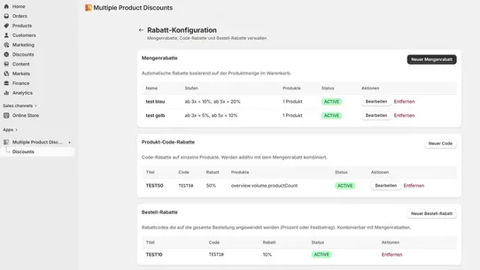 Multiple Product Discounts screenshot