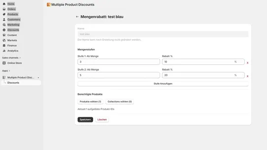 Multiple Product Discounts screenshot