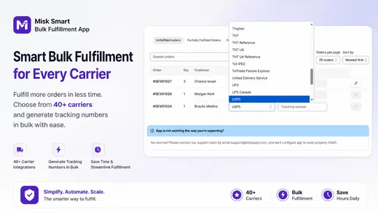 Misk Smart Bulk Fulfillment screenshot