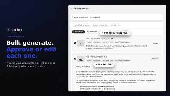InkForge: Product Descriptions screenshot