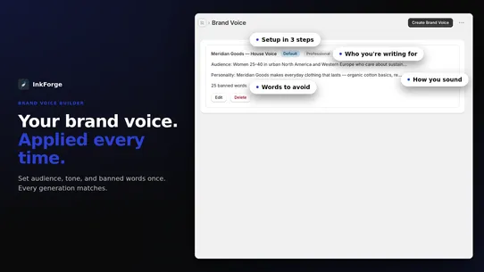 InkForge: Product Descriptions screenshot