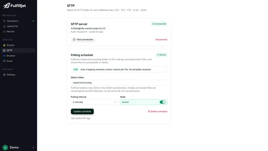 FulfillJet Bulk fulfillment screenshot