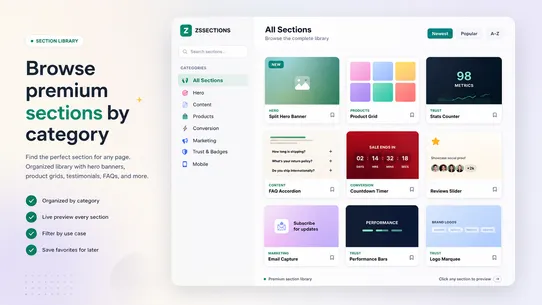 ZS Sections: Theme Sections screenshot