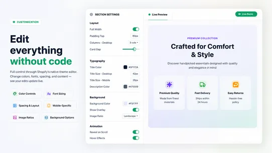 ZS Sections: Theme Sections screenshot