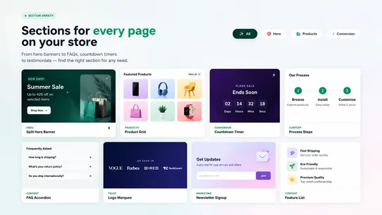 ZS Sections: Theme Sections screenshot