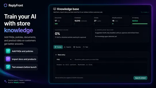 ReplyFront AI Chat &amp; Helpdesk screenshot