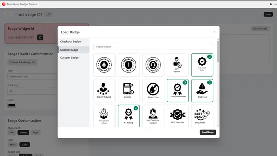 Trust &amp; Pay badge Tameta screenshot