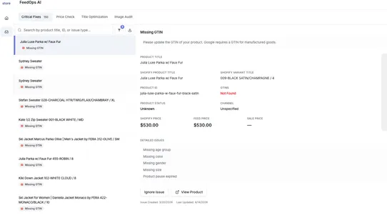 StoreHQ FeedOps screenshot