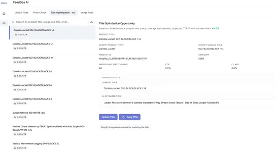 StoreHQ FeedOps screenshot