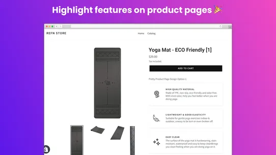 Pretty Product Features screenshot