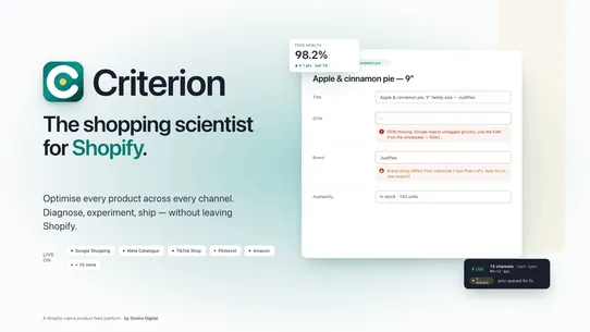 Criterion Product Feeds screenshot