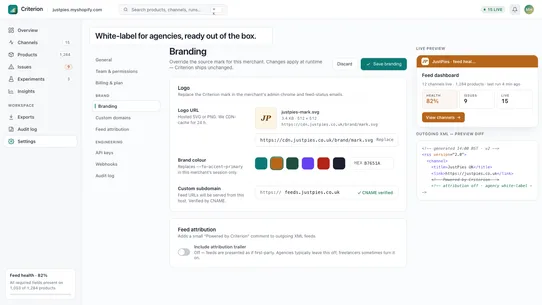 Criterion Product Feeds screenshot