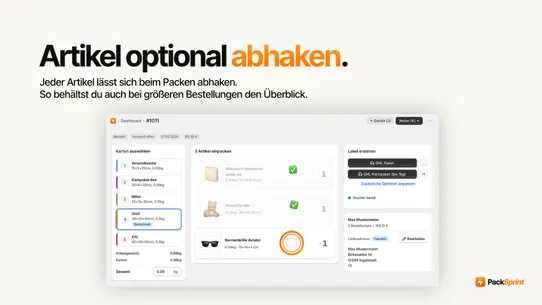 PackSprint ‑ DHL Versand screenshot