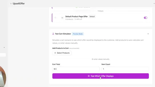 Juvant Upsell Offers screenshot
