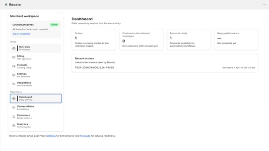 Recete to save your customers screenshot