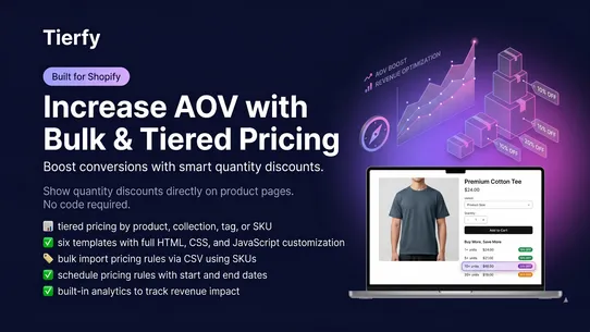 Tierfy: Bulk &amp; Tiered Pricing screenshot