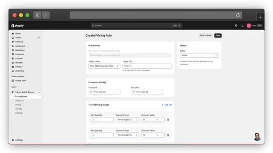 Tierfy: Bulk &amp; Tiered Pricing screenshot