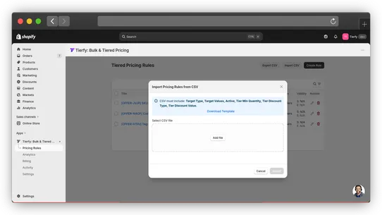 Tierfy: Bulk &amp; Tiered Pricing screenshot