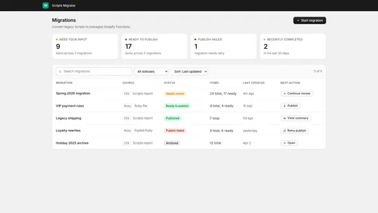 Hatch ‑ Scripts Migrator screenshot