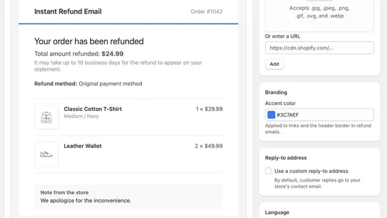 Instant Refund Notifications screenshot