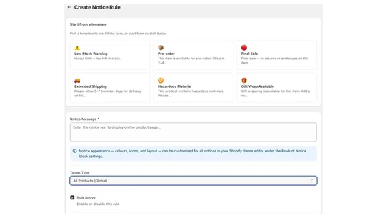 Product Notices &amp; Live Widgets screenshot