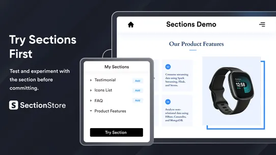 Section Store: Theme sections screenshot