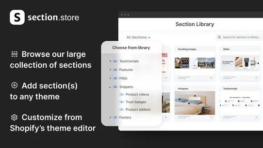 Section Store: Theme Sections screenshot