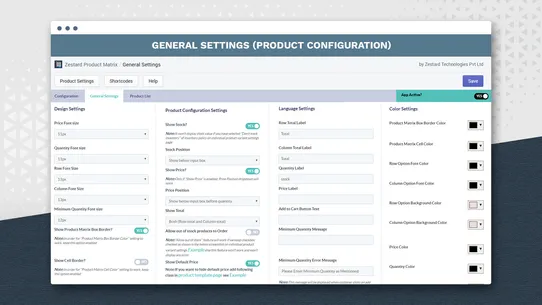 Zestard Product Matrix screenshot