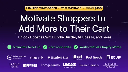 Boost: Cart, Bundles &amp; Upsells screenshot
