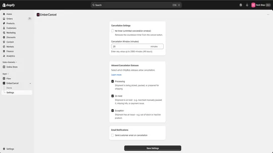 EmberCancel screenshot