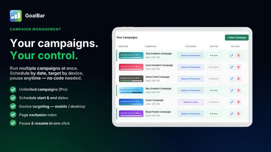GoalBar screenshot
