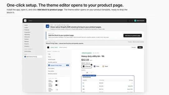 B2B Volume Pricing Table screenshot