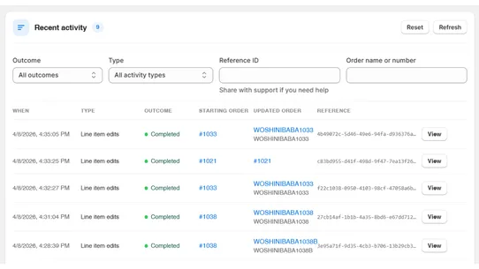 Reprice Order Editor screenshot