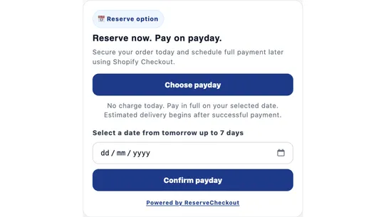 ReserveCheckout screenshot
