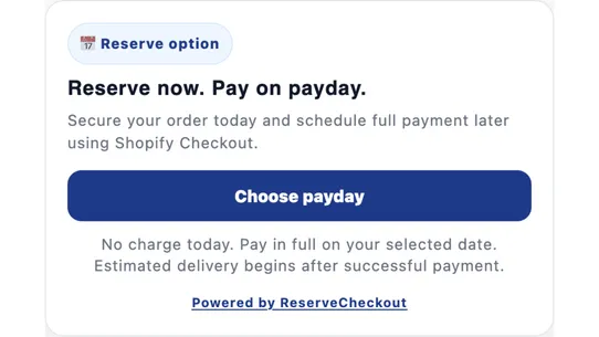 ReserveCheckout screenshot