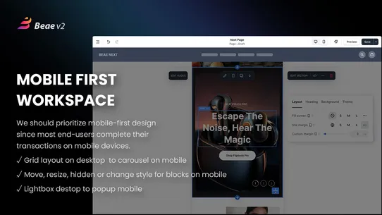 Beae Landing Page Builder screenshot