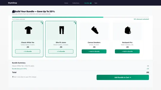 Bundle MixMatch Builder screenshot