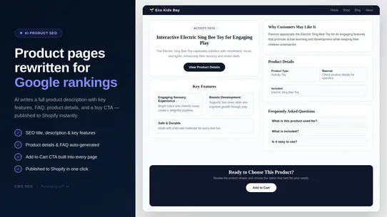 CWS ‑ SEO Content Generator screenshot