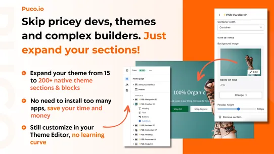 Puco Sections: Theme Sections screenshot