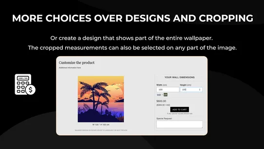 MS Custom SizePrice Calculator screenshot