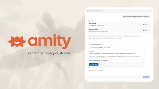 Amity: Remember every customer screenshot