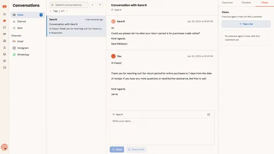 Amity: Remember every customer screenshot