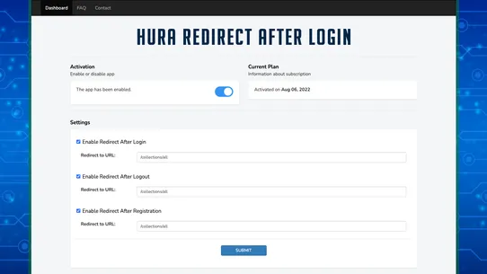 Hura Redirect After Login screenshot