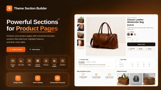 Theme Section Builder screenshot