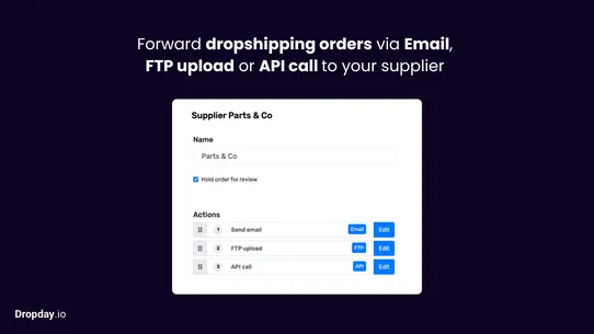 Dropshipping via Email/API/FTP screenshot