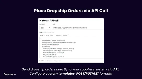 Dropshipping via Email/API/FTP screenshot