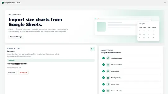 Beyond Size Chart screenshot