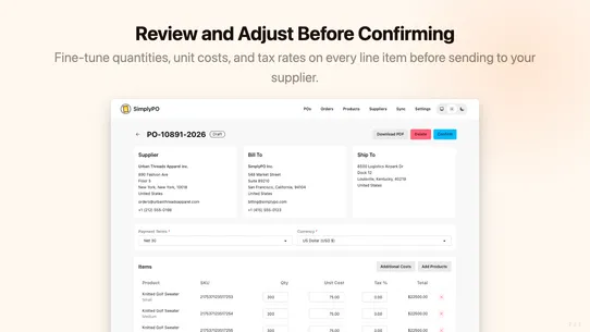 SimplyPO ‑ Purchase Orders screenshot