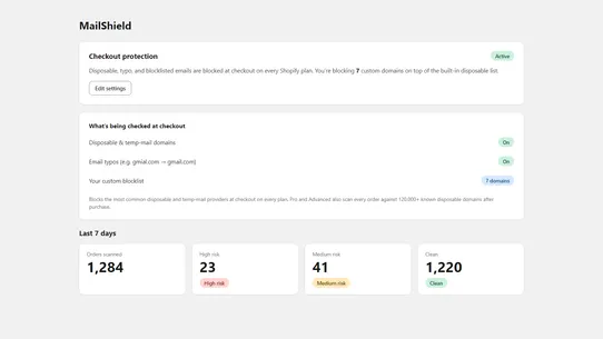 MailShield ‑ Email Validator screenshot