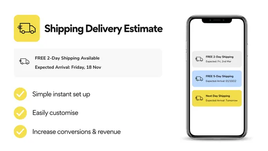 Shipping Delivery Estimate screenshot